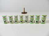 Vintage Rooster Spice Rack Jars Ceramic Wood