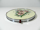 Reverse Painted Glass Plate Vintage
