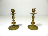 Bronze Candlesticks Candle Holder Spain Pair