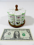 Vintage Rooster Spice Rack Jars Ceramic Wood