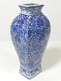 Chinese Vase Blue & White Porcelain Floral