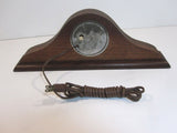 Vintage Electric Wood Mantel Clock Roman Numeral Convex Glass