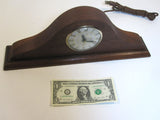 Vintage Electric Wood Mantel Clock Roman Numeral Convex Glass