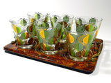 Vintage Double Old Fashioned Tumbler Glasses With Tray