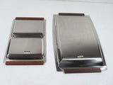 Danish Serving Tray Stainless Steel And Teak Vintage