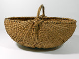 Vintage Green Market Gathering Basket Woven Buttock Buttocks