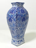 Chinese Vase Blue & White Porcelain Floral