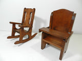 Doll Furniture Wood High Chair And Rocking Chair