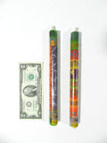 Taper Candles Handmade Hand Painted Unscented Pair 9"