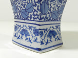 Chinese Vase Blue & White Porcelain Floral