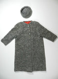 Vintage Womens Sweater Coat Wool Gray Small Medium