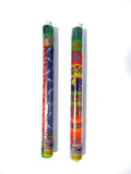 Taper Candles Handmade Hand Painted Unscented Pair 9"