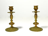 Bronze Candlesticks Candle Holder Spain Pair