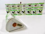 Vintage Rooster Spice Rack Jars Ceramic Wood