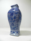 Chinese Vase Blue & White Porcelain Floral