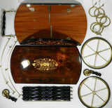Vintage Inlaid Wood Serving Bar Tea Cart Italian Marquetry