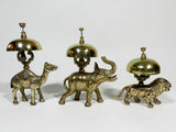 Antique Brass Bell Camel Elephant Lion Hotel Desk Service Bell