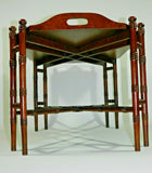 Antique Mahogany Coffee Table With Removable Inlaid Wood Tray