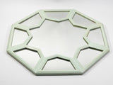 Antique Vintage Palladio Wall Mirror, Wood Frame Geometric Octagon PSea Foam Green Sunburst Starburst Mirrors Island Beach House Decor Palladio's Gothic Design 