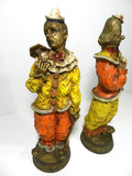 Vintage Universal Statuary Large Clown Statue 1966 Pair