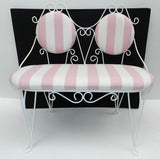 Vintage Wrought Iron Double Bench Seat Ice Cream Parlor Chair