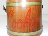 Vintage Wood Cookie Jar Firkin Sugar Bucket