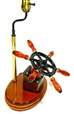 Vintage Ship Wheel Table Lamp Nautical Decor