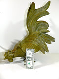 Fighting Roosters Sculpture Brass Bronze 22" Inch