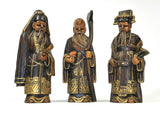 Hand Carved Chinese Wise Men Lot Of 3