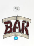 Vintage Bar Sign Leaded Stained Glass Sun Catcher