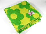 Vintage Wool Blanket Retro Boho Flower Power