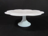 White Milk Glass Pedestal Cake Plate