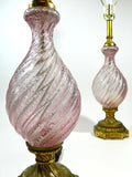 Pair of Vintage Murano Art Glass Lamps