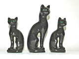 Vintage Black Cat Ceramic Figurine Mid Century Modern