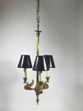 Antique French Empire Bronze Chandelier Swan