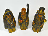 Hand Carved Chinese Wise Men Lot Of 3