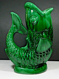 Koi Fish Gentleman's Walking Stick Cane Holder, Koi Fish Umbrella Stand Holder, Art Deco Majolica Fish, Ceramic Glazed Pottery Fish, Vintage Antique Gurgling Fish, Ceramic Umbrella Stand, Ceramic Walking Stick Cane Holder, Vintage Antique Ceramic Majolica Fish Umbrella Stand, Ceramic Pottery Koi Gurgling Fish Vase, 