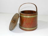 Vintage Wood Cookie Jar Firkin Sugar Bucket