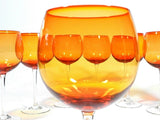 Vintage Blenko Amberina Wine Glasses