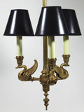 Antique French Empire Bronze Chandelier Swan