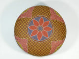 Woven Basket Lid Round Hand Painted