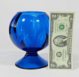 Blenko Blue Art Glass Footed Bowl