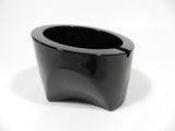 Antique Black Art Glass Ashtray