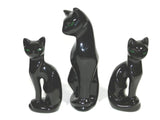 Vintage Black Cat Ceramic Figurine Mid Century Modern