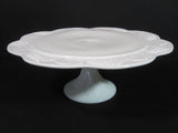 White Milk Glass Pedestal Cake Plate
