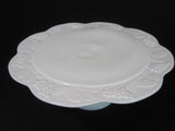 White Milk Glass Pedestal Cake Plate