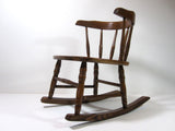 Antique Childs Wood Rocking Chair Mission Arts & Craft