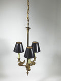 Antique French Empire Bronze Chandelier Swan