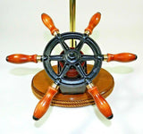 Vintage Ship Wheel Table Lamp Nautical Decor