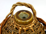 Antique Demijohn Crock Jug With Wicker Cage